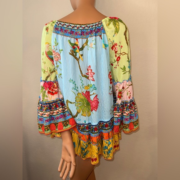 NWT John Mark Enchanted Garden Boho Peasant Top XL - Picture 2 of 11